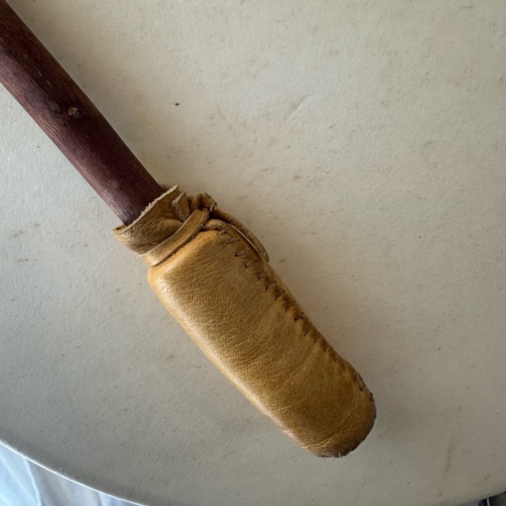 Handcrafted Rawhide Frame Drum w/ Leather Mallet – 17” - Picture 2 of 6